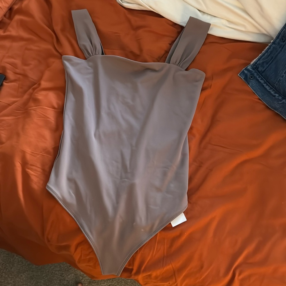 Abercrombie brown square neck bodysuit